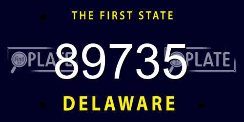 89735 Delaware License Plate