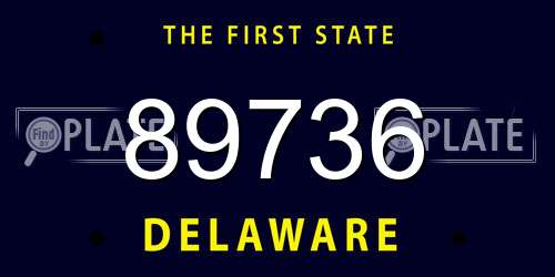 89736 Delaware License Plate