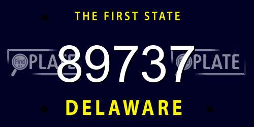 89737 Delaware License Plate