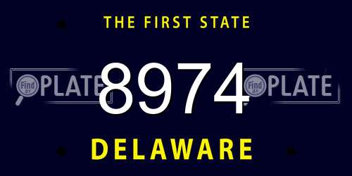8974 Delaware License Plate