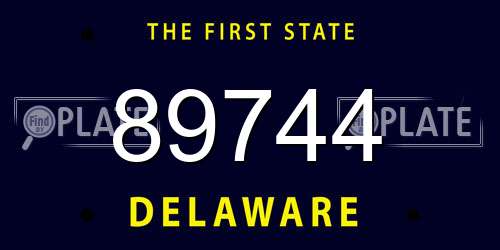 89744 Delaware License Plate