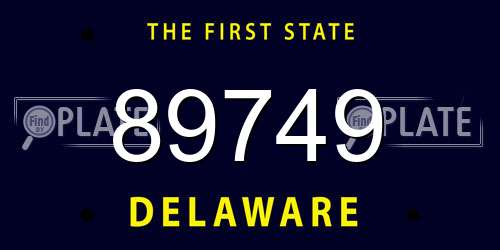 89749 Delaware License Plate