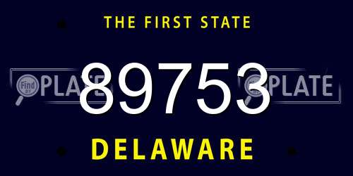 89753 Delaware License Plate