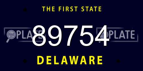 89754 Delaware License Plate