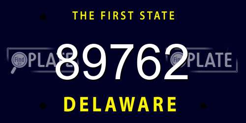89762 Delaware License Plate