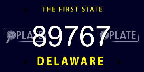 89767 Delaware License Plate
