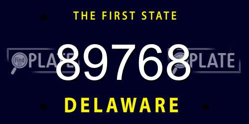 89768 Delaware License Plate