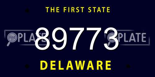 89773 Delaware License Plate
