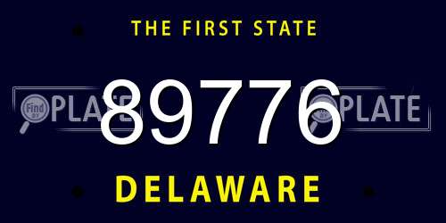 89776 Delaware License Plate