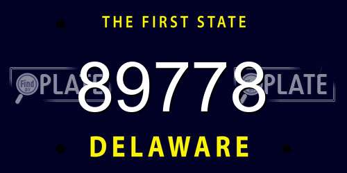 89778 Delaware License Plate