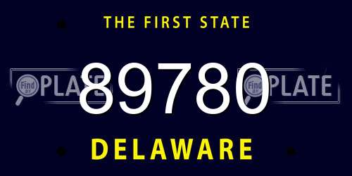 89780 Delaware License Plate
