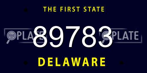 89783 Delaware License Plate