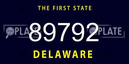 89792 Delaware License Plate