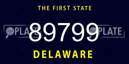 89799 Delaware License Plate