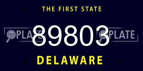 89803 Delaware License Plate