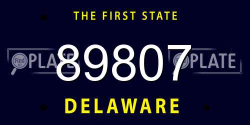 89807 Delaware License Plate