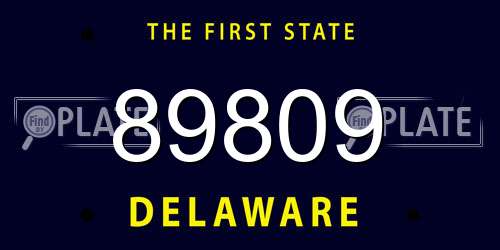 89809 Delaware License Plate