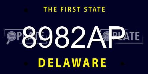 8982AP Delaware License Plate
