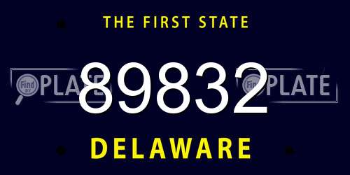 89832 Delaware License Plate