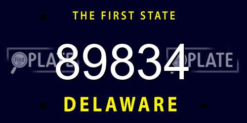 89834 Delaware License Plate