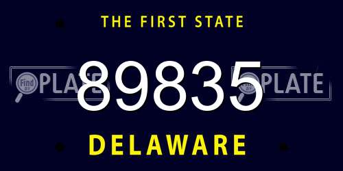 89835 Delaware License Plate