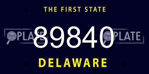 89840 Delaware License Plate