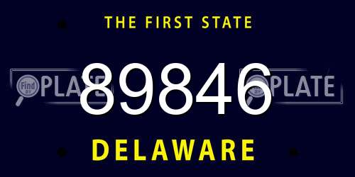 89846 Delaware License Plate