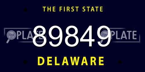 89849 Delaware License Plate