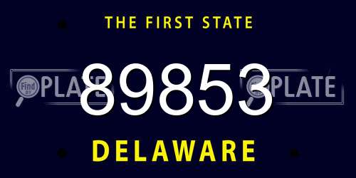 89853 Delaware License Plate