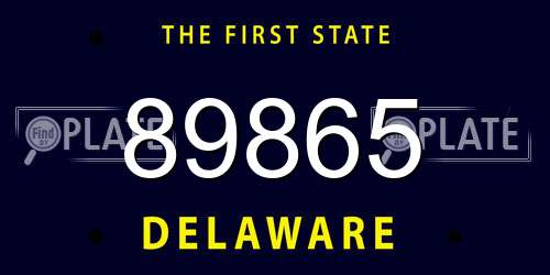 89865 Delaware License Plate