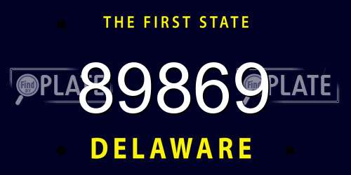 89869 Delaware License Plate