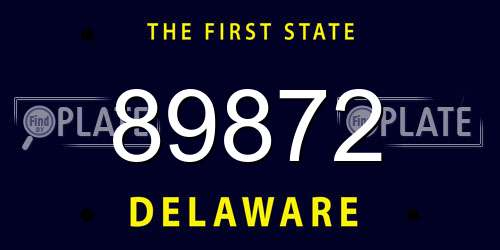 89872 Delaware License Plate