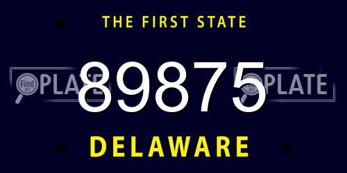89875 Delaware License Plate