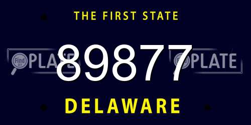 89877 Delaware License Plate