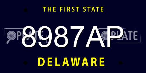 8987AP Delaware License Plate
