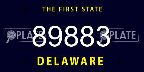 89883 Delaware License Plate