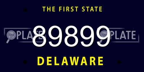 89899 Delaware License Plate