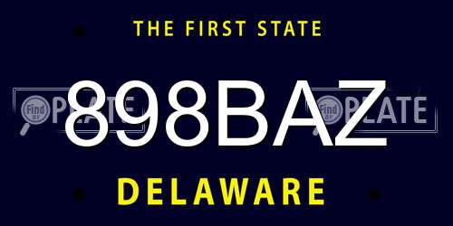 898BAZ Delaware License Plate