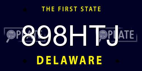 898HTJ Delaware License Plate