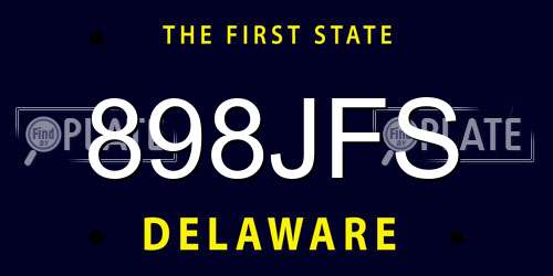 898JFS Delaware License Plate