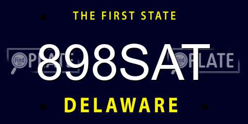 898SAT Delaware License Plate