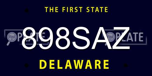 898SAZ Delaware License Plate