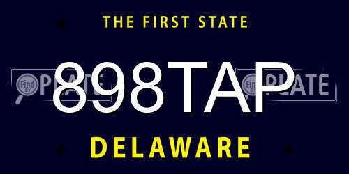 898TAP Delaware License Plate