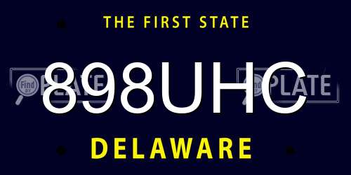 898UHC Delaware License Plate
