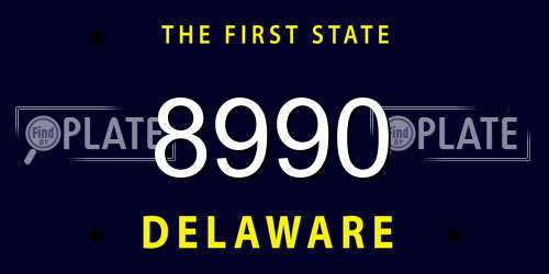 8990 Delaware License Plate