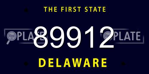 89912 Delaware License Plate
