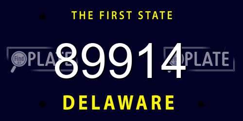89914 Delaware License Plate