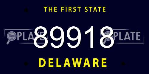 89918 Delaware License Plate