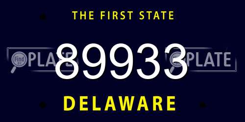 89933 Delaware License Plate