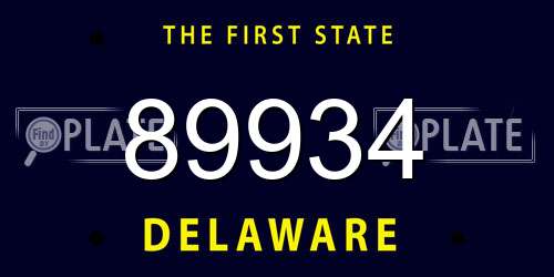 89934 Delaware License Plate